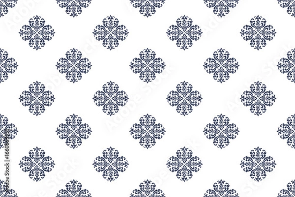 Fototapeta seamless damask pattern Seamless vector pattern, geometric pattern, pattern, background, decorative pattern, wallpaper, art ornament, fabric, vintage.
