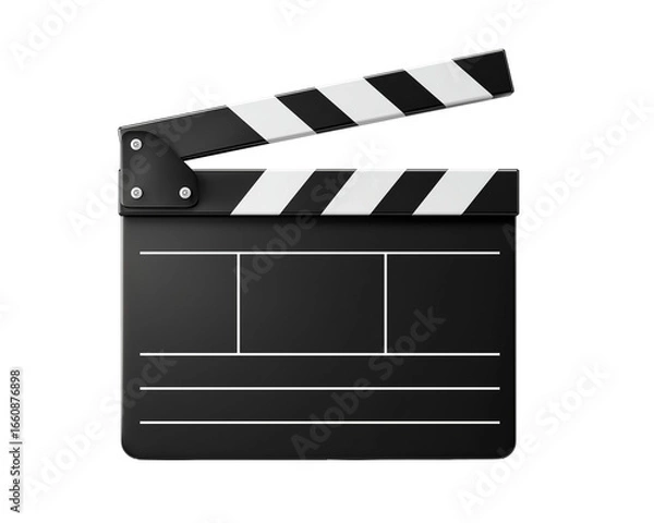 Fototapeta Open movie clapperboard with stripes