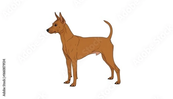 Obraz Profile view of a reddish-brown dog