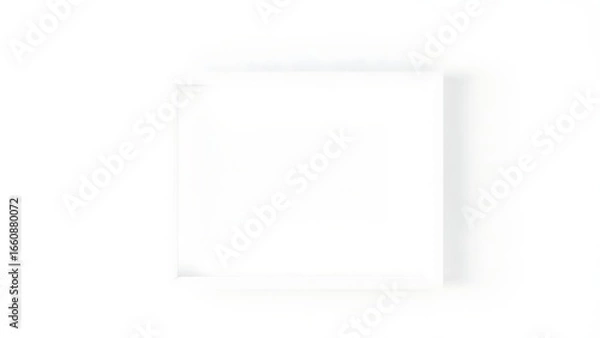 Fototapeta 白い空間に浮かぶミニマルな正方形ボックス