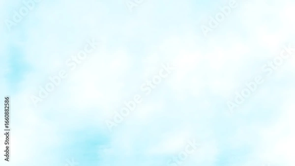 Fototapeta 水彩タッチの淡いブルーとホワイトの抽象背景
