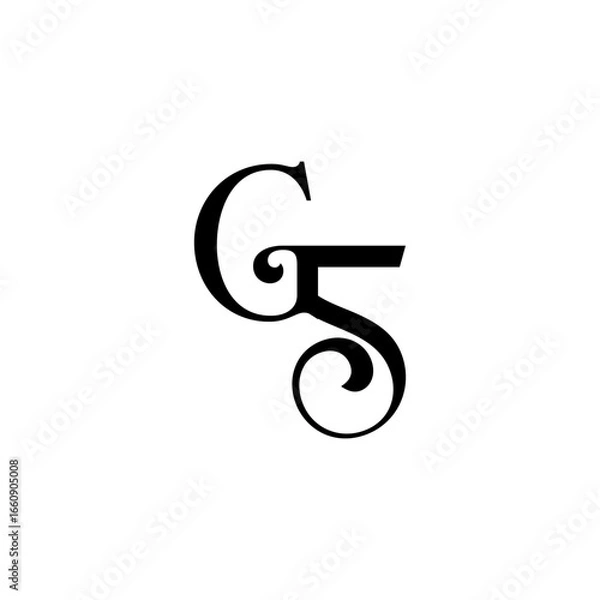 Fototapeta letter and number initial G5 monogram logo black color