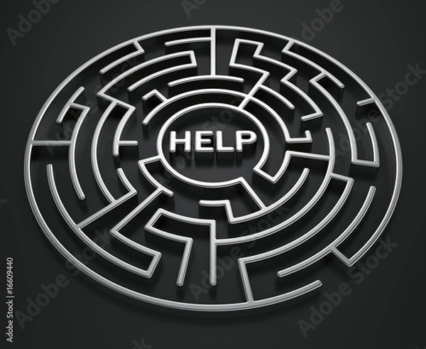 Fototapeta Maze - Search for help