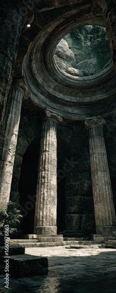 Obraz Ancient stone structure with circular opening