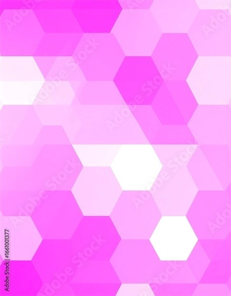Fototapeta Abstract pink and white hexagon pattern, gradient effect