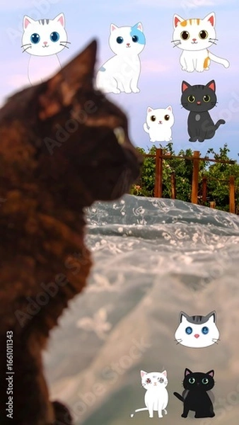 Obraz Cute cats, various sizes and colors