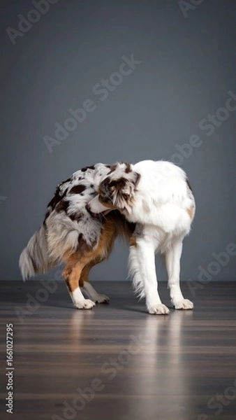 Obraz Dog scratching its fur