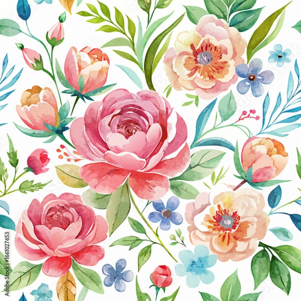 Fototapeta seamless background with roses