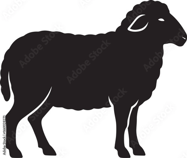 Fototapeta sheep silhouette vector
