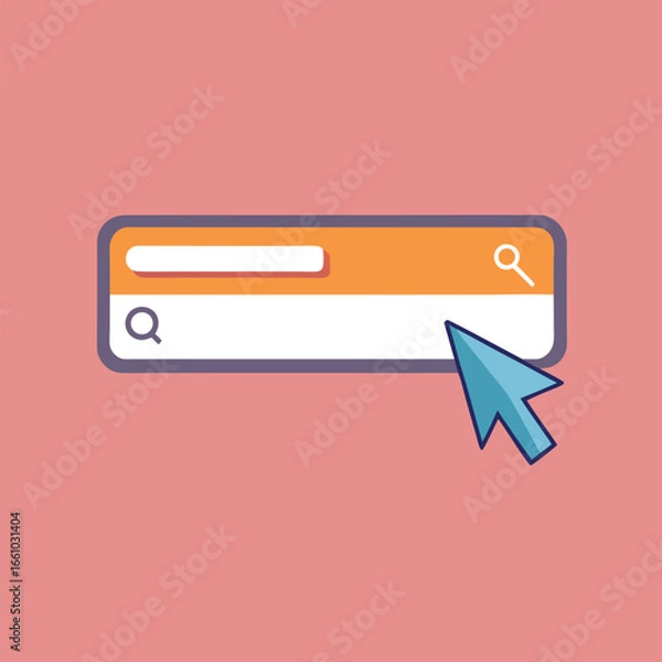 Obraz Online Search Engine Bar with Cursor – Minimalist Vector Art