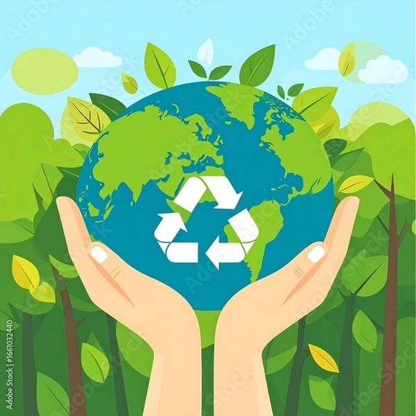 Obraz Earth protected by hands in nature