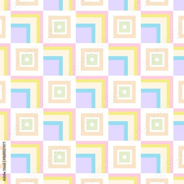 Fototapeta A charming, modern seamless pattern with a clean checkered layout.