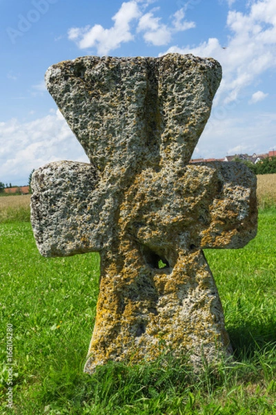 Fototapeta Medieval stone cross