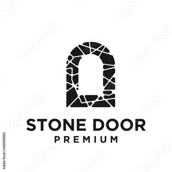 Fototapeta Stone Arch Doorway Logo Design for Construction and Architecture Industry