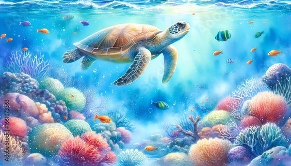 Fototapeta green sea turtle