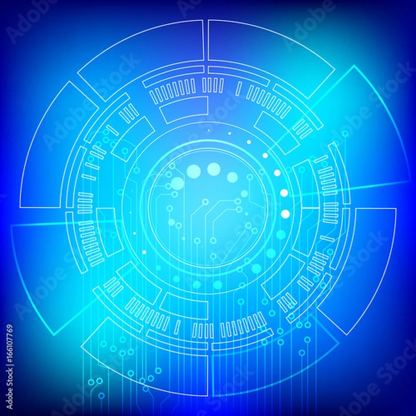 Fototapeta Abstract Blue Hi Technology With Circuit Board Connection Vector Background