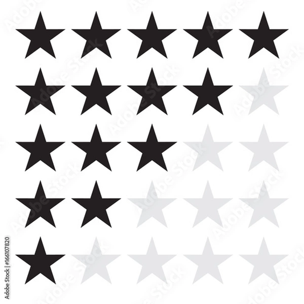 Fototapeta product rating or customer review feedback with black stars. product rating or customer review feedback sign.