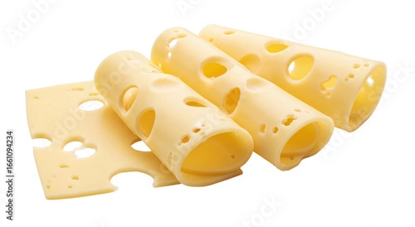 Fototapeta Isolated Swiss Cheese Slices