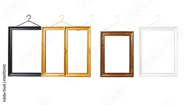 Obraz Collection of Empty Picture Frames with Transparent Background
