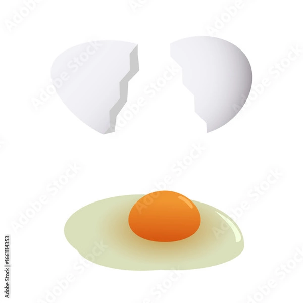 Obraz 割った卵のイラスト素材
