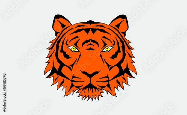 Fototapeta tiger head vector illustration