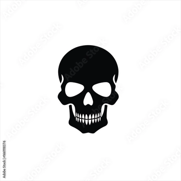 Fototapeta Striking Silhouette of a Human Skull, Symbolizing Mortality and Rebellion