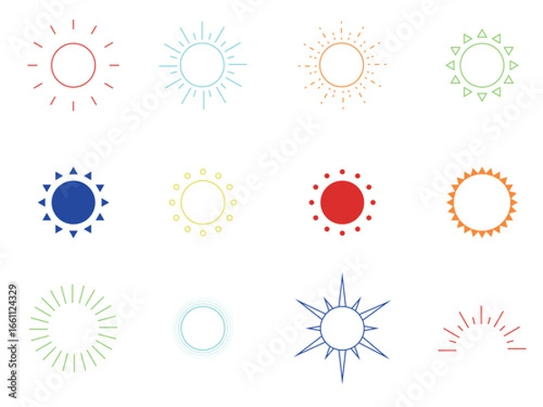 Fototapeta いろいろ太陽カラフルセット