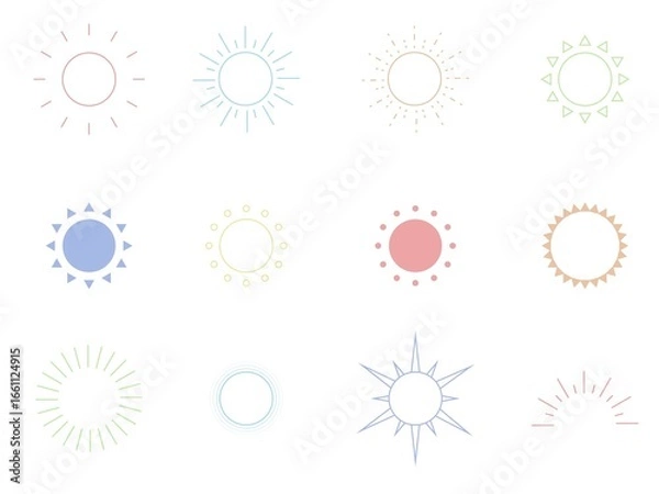 Fototapeta いろいろ太陽パステルセット