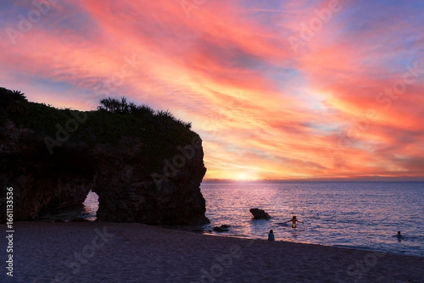 Obraz 砂山ビーチの夕焼け