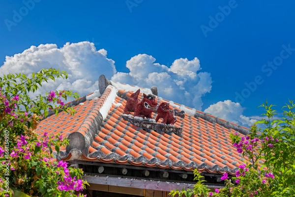 Obraz 夏雲とシーサー