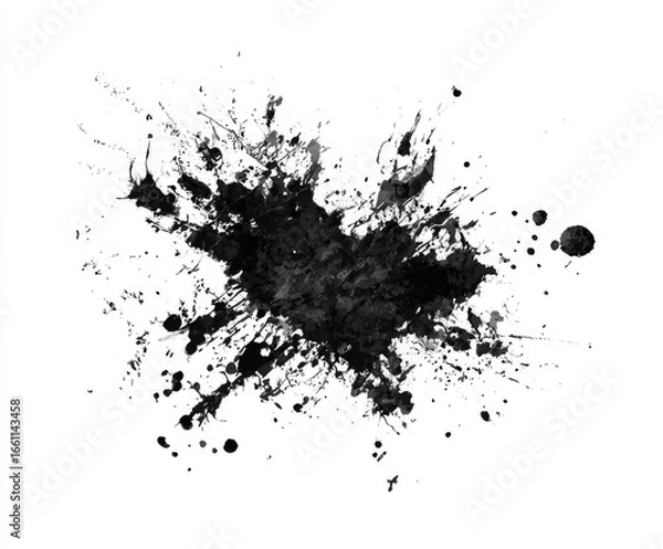 Obraz Abstract ink splatter on white background