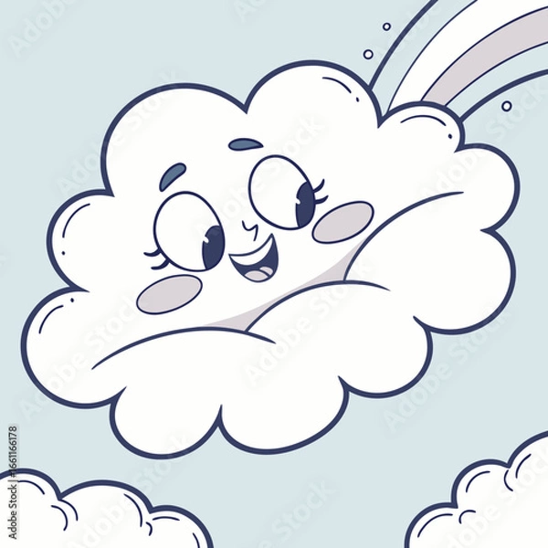 Obraz cartoon clouds with a cloud