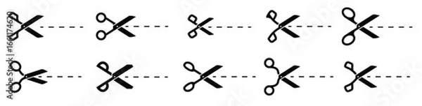 Fototapeta  Cut Here vector illustration