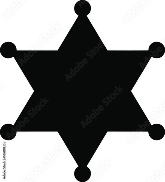 Obraz Black star badge sheriff