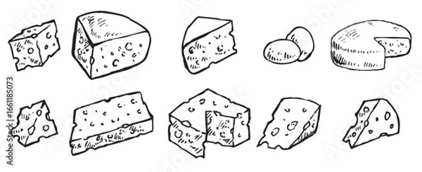 Obraz Set of Charcuterie vector illustration