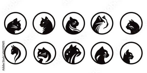 Obraz Modern Cat Head Silhouette