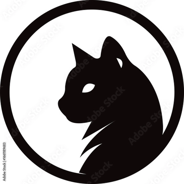 Obraz Modern Cat Head Silhouette
