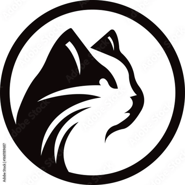 Obraz Modern Cat Head Silhouette