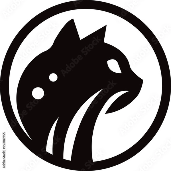 Obraz Modern Cat Head Silhouette