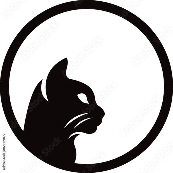 Obraz Modern Cat Head Silhouette