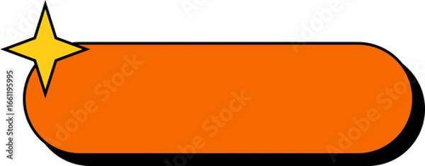 Obraz Retro Text Box Element Shape with Star  | Multi-Color Retro Shape