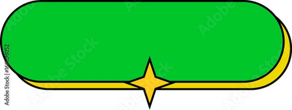Obraz Retro Text Box Element Shape with Star | Multi-Color Retro Shape