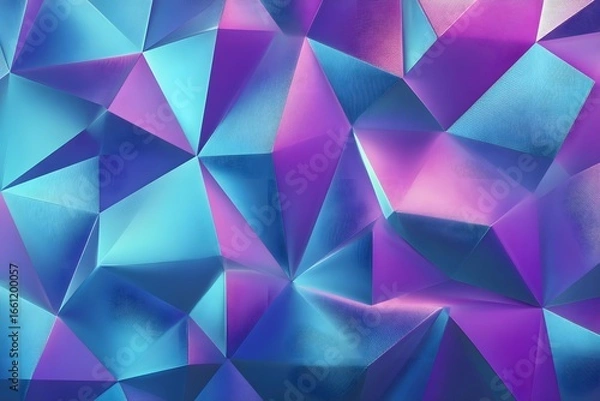 Fototapeta Futuristic polygon pattern background with metallic gradient