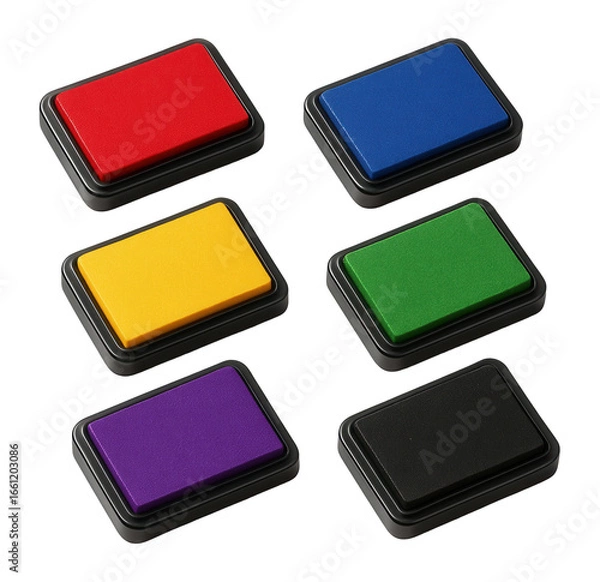 Fototapeta Set of ink pads in assorted colors