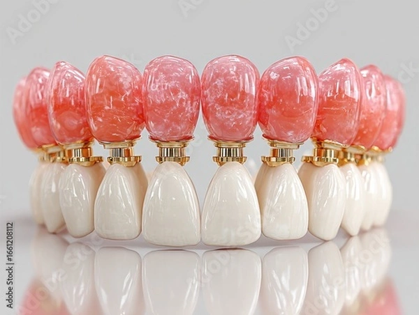 Obraz Dental prosthesis, realistic teeth
