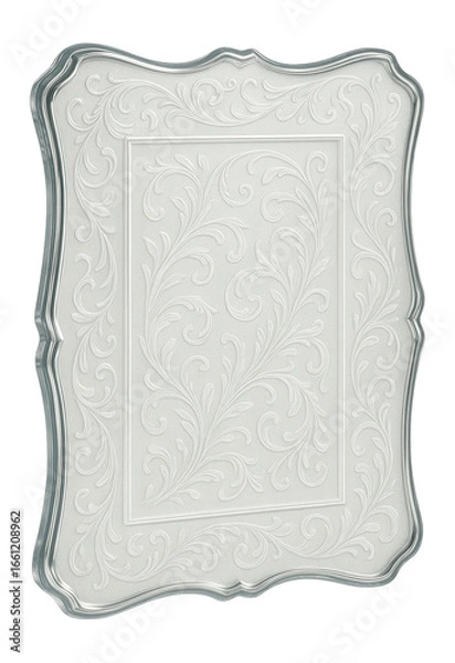 Fototapeta Decorative glass frame with etched design and frosted look