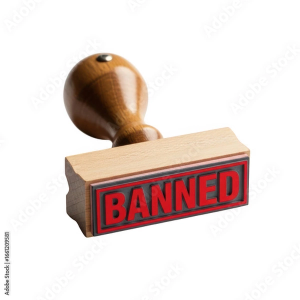 Obraz Banned rubber stamp isolated on transparent background