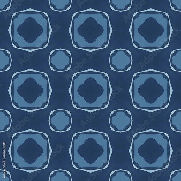 Fototapeta Abstract seamless pattern of geometric light blue circles and bubbles
