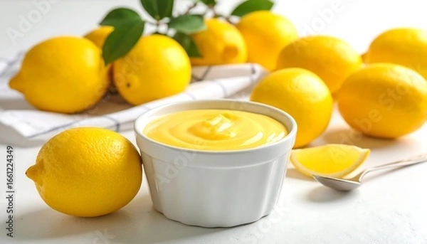 Obraz Lemon custard with fresh lemons