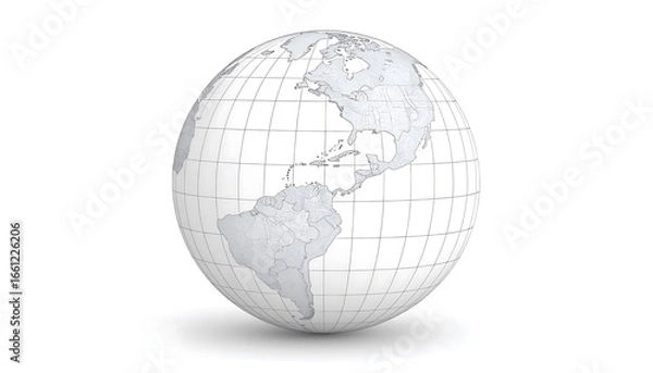 Obraz Light gray world globe